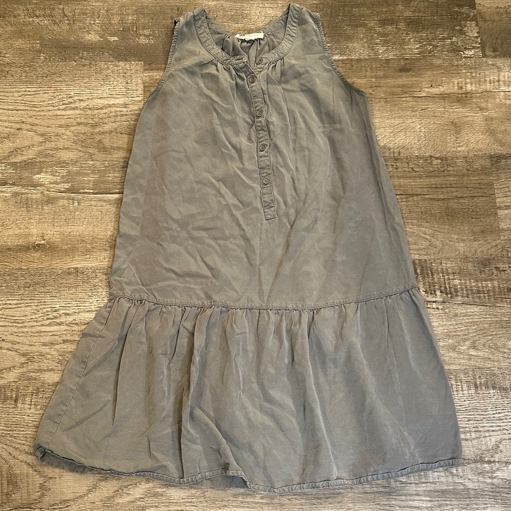 beachlunchlounge Small Sleeveless Ruffle Hem Casual Dress — Olive
